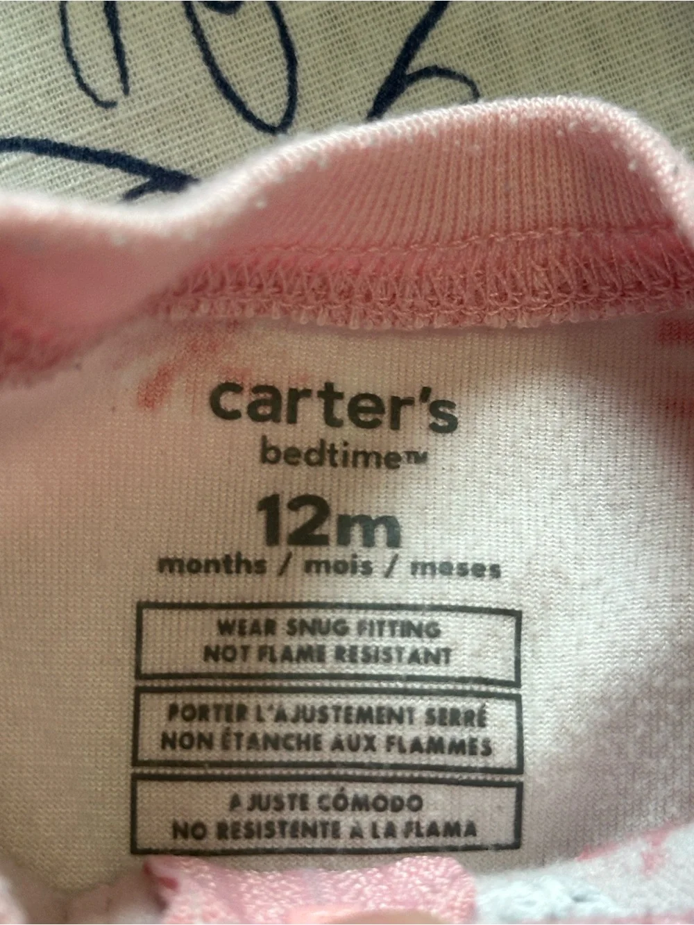 Carter's Pink Candy Cane Footed One-Piece Pajamas